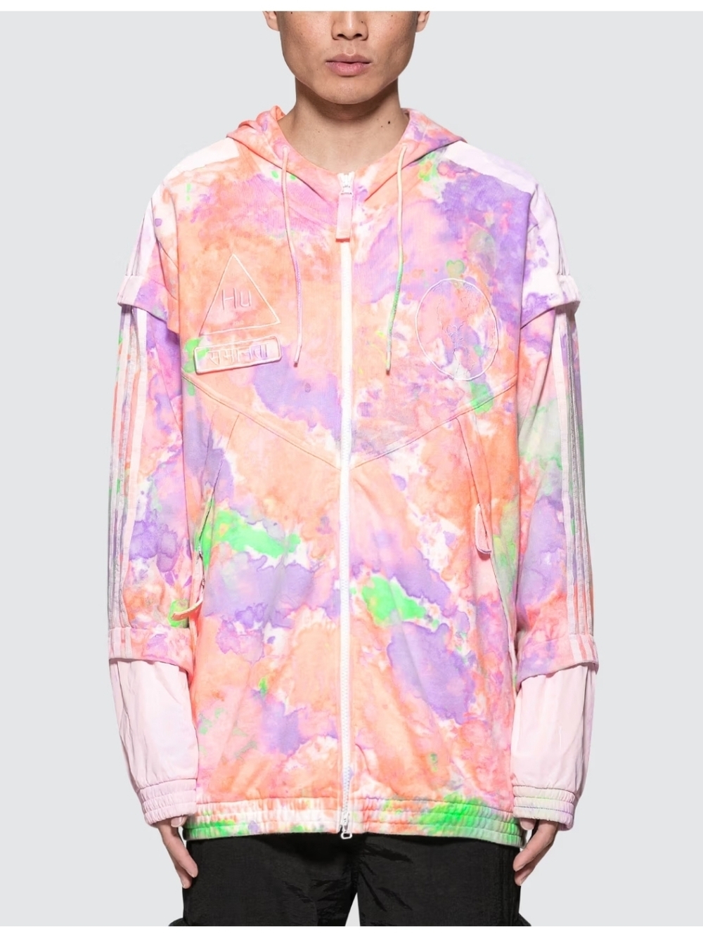 Adidas x Pharrell HU Holi Windbreaker Jackets 'White Purple' Small